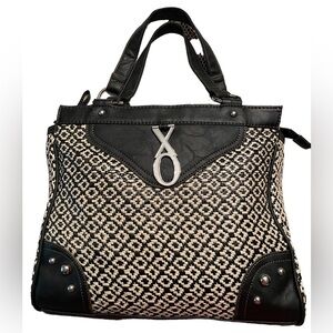 NWT Hugs & Kisses black and white vinyl bag